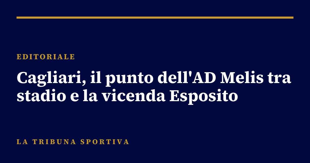 Cagliari, il punto dell'AD Melis tra stadio e la vicenda Esposito