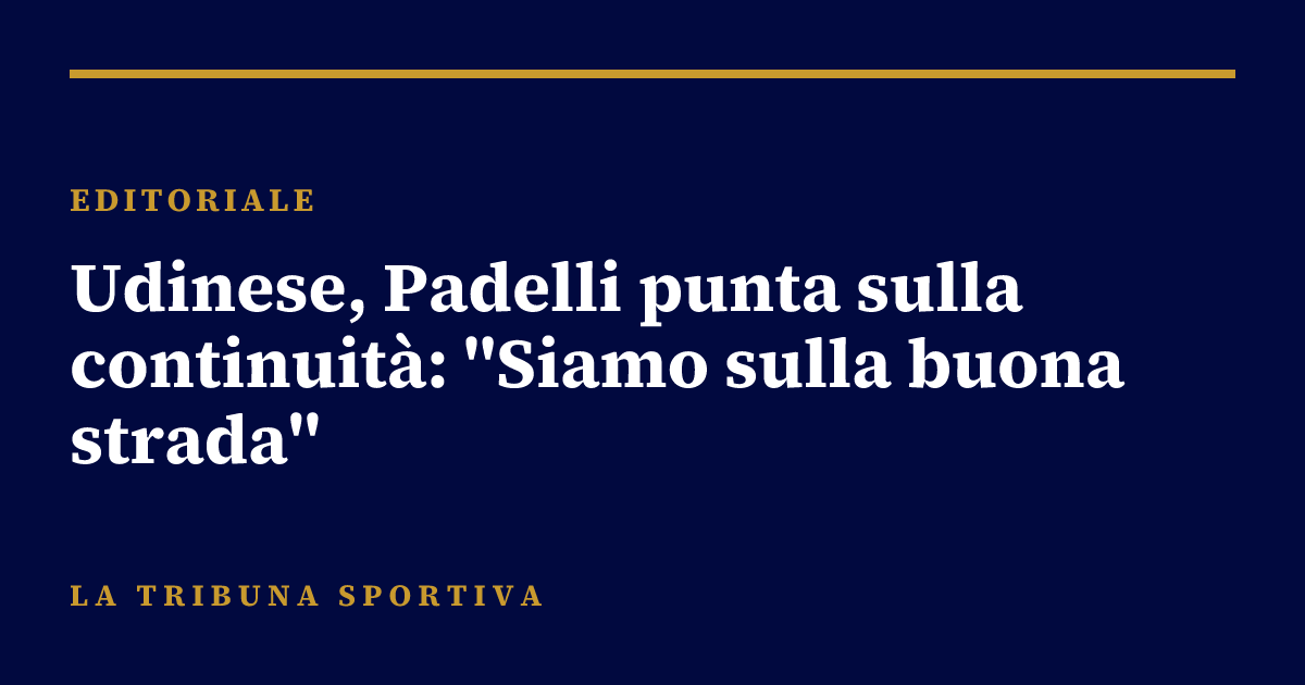 Udinese, Padelli punta sulla continuità: "Siamo sulla buona strada"